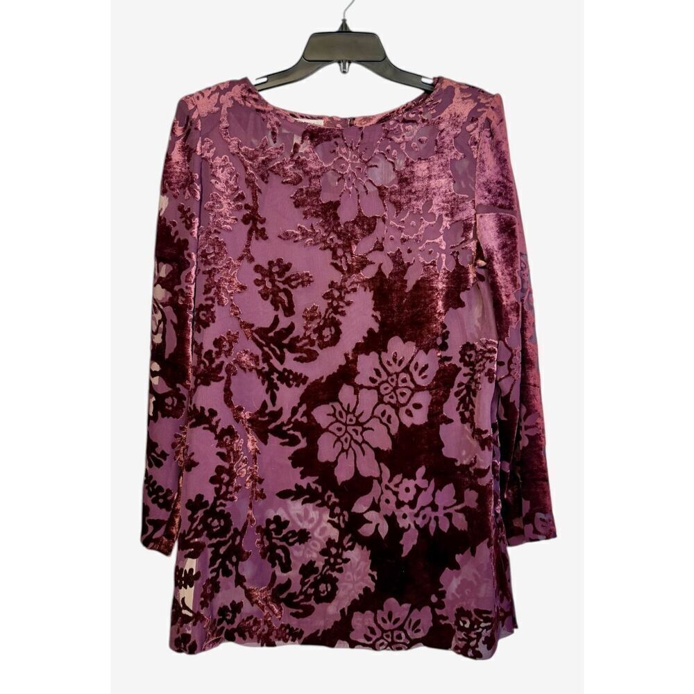 NWT Adrianna Pappel Velvet Burnout Tunic Sheer Overlay Sz. 6